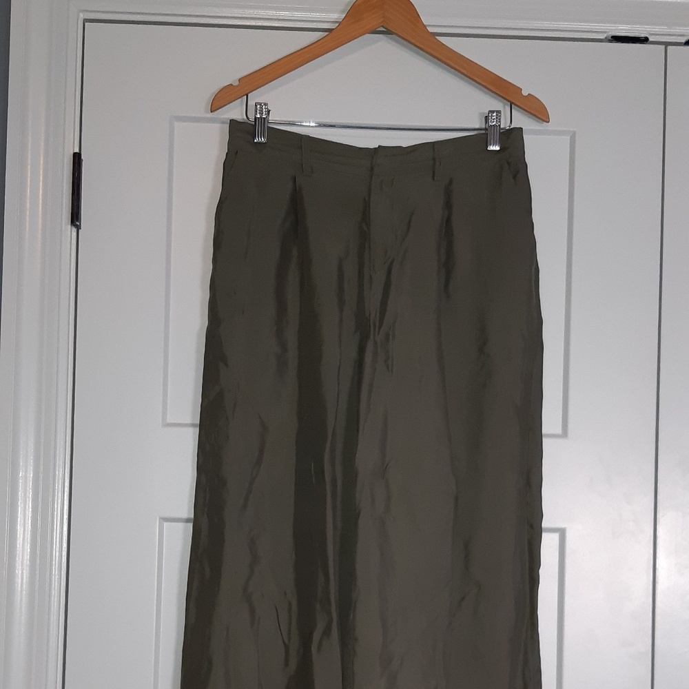 Green Culotte Wide Leg Pants